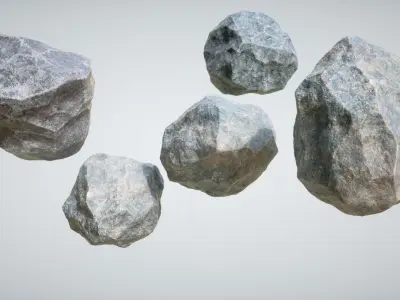 Rocks two spheres Low-poly 3D model