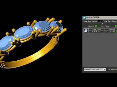 Women Ring Solitaire CAD File  3D model