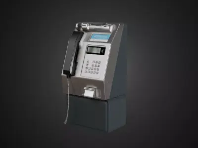 2000s Game-Ready Australian Payphone 3D Model Low-poly 3D model