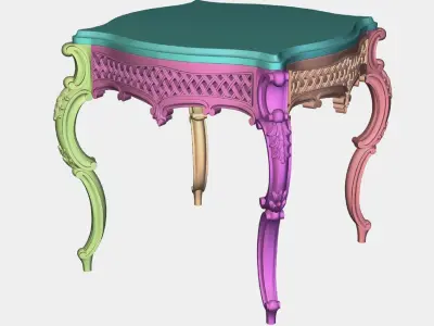 Carved coffee table for CNC 02 3D model