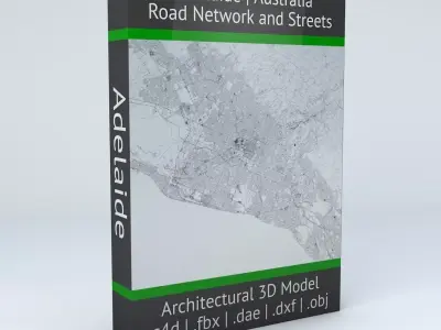 Adelaide Road Network and Streets 3D model
