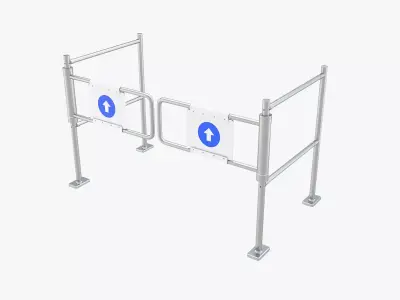 Supermarket Dual Mechanical with Barrier Swing Gate 3D model