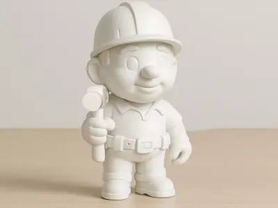 Cartoon Construction Worker 3D Printable 3D print model purchase