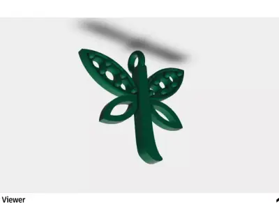 Butterfly Pendant with Oval Cut Stones 3D print model