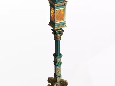Classic Street Light 0201 Low-poly 3D model