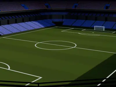 Editable Football Stadium Modular Stands Presentation Ready 3D model