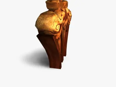 Door wooden box Low-poly 3D model