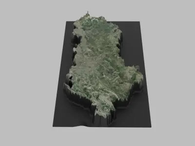 Albania Map Low-poly 3D model