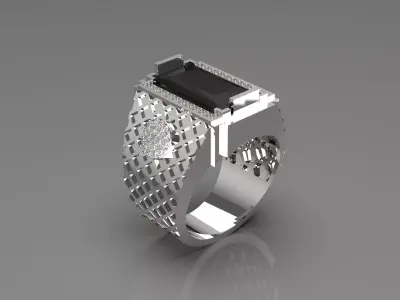 man diamond ring mr0092 3D print model