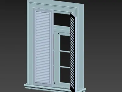 Window exterior ballon frame  Low-poly 3D model