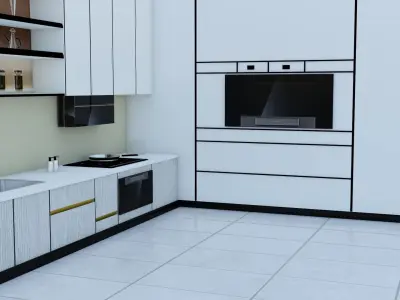 3D Kitchen L Shape 3D model