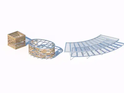 Modular pavilion and pergola structures 3D model