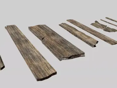 Simple Wood Planks Free low-poly 3D model