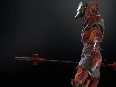 Amat Egyptian goddess Low-poly 3D model