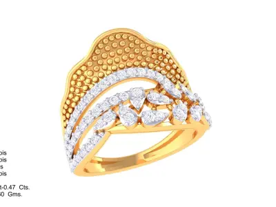  Women Ring MTL 3dm STL OBJ FBX Details 3D print model 52