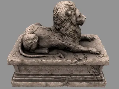 Lion Statue 20 Low-poly 3D model