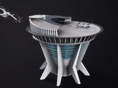  Hyundai Uber Flying Taxi Rigged With The Landing Pad Tower 