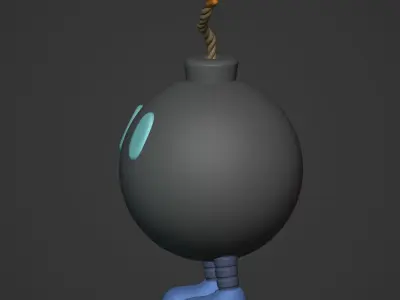 Cartoon Bomb Low-poly 3D model