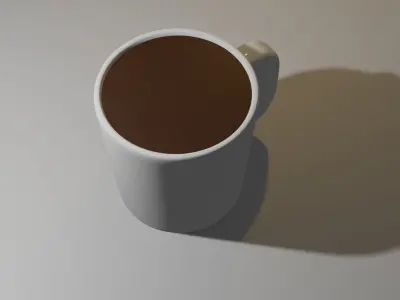 Ceramic Coffee Cup Low-poly 3D model