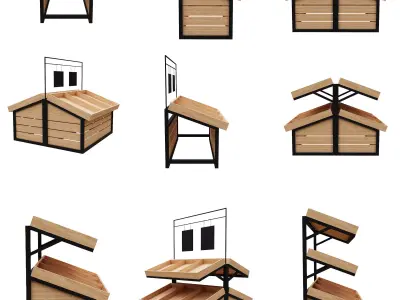 Stall models Low-poly 3D model