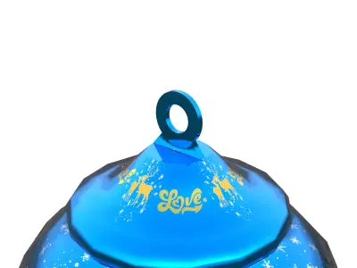 Charming Elf Holiday Blue Bauble 3D Model Subdivision Ready  PBR Low-poly 3D model