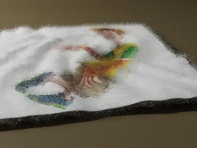 Carpet towel with person 3D model