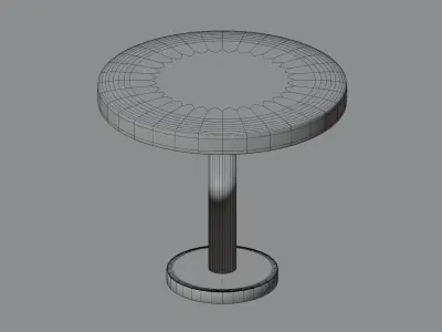 Classic Round Table Low-poly 3D model