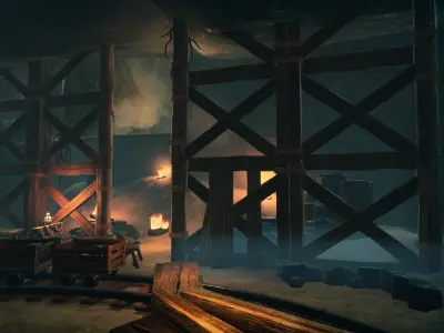 Stylized Lost Cave Low-poly 3D model