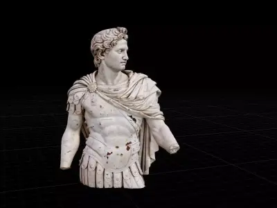 Roman Emperor Statue - High Poly PBR Ancient Commander Low-poly 3D model