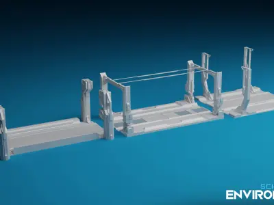 SCI-FI Environment Low-poly 3D model