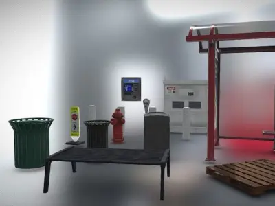 City Props Collection Low-poly 3D model