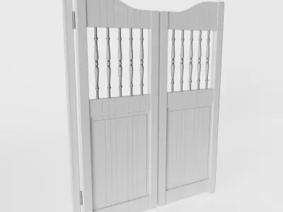 White Saloon Door 3D model