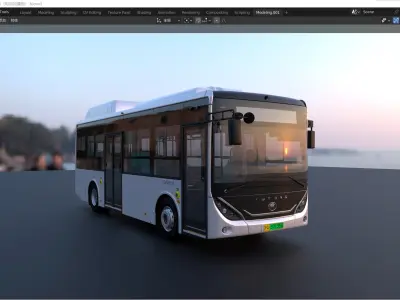 YUTONG E8i Accessible area bus 3D model