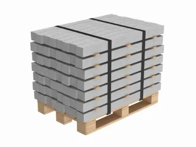 Concrete Slabs On Wood Pallet 3D model purchase
