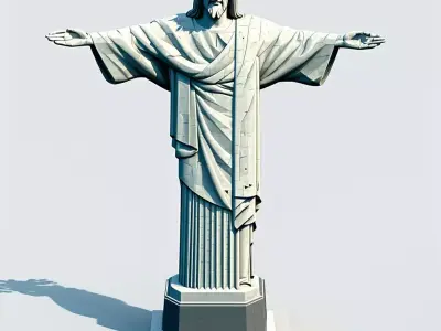Christ the Redeemer Statue LowPoly Low-poly 3D model