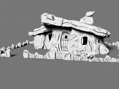 Stone Age Cartoon House 2 RoZ 3D print model