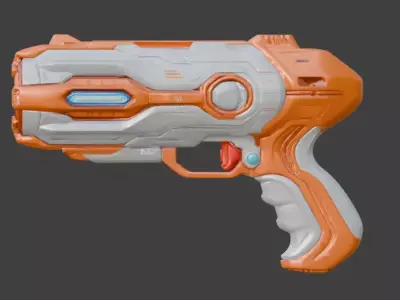 Sci-Fi Energy Blaster 3D Model Low-poly 3D model