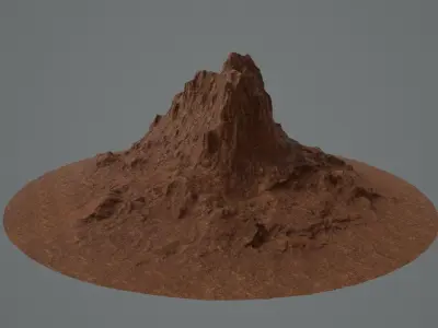 CANYON HILL Game  Ready Lowpoly Low-poly 3D model