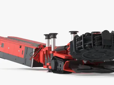  New Track Mounted Mobile Miner Red Rigged for Maya 