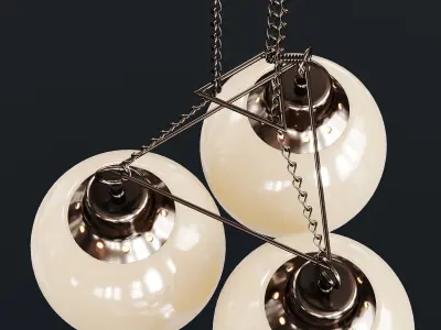Mid-century Ceiling Mounted Pendant Light 3D model