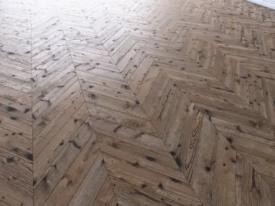 Parquet chevron classic with knots Low-poly 3D model