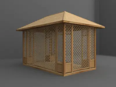 gazebo wooden 3D model