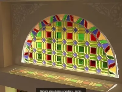 The Qamarias - stained glasses windows 3D Model Pack