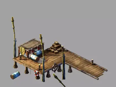 Steam Harbour - Small Harbor 01 3D model