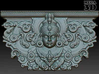 Indian Temple Wall basrelief 07 240613 3D print model