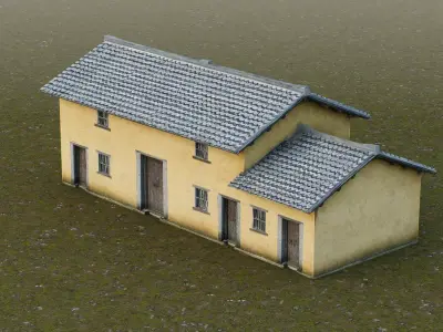 Rural Self-built Residence House   Low-poly 3D model
