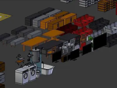 Modular Low Poly Interior Pack Low-poly 3D model