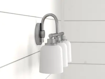 Randwick Satin Nickel Vanity light - 2 Colour 3D model