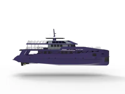 purple yacht 3D model
