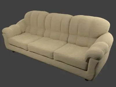 Couch - Tan Microfiber  Free low-poly 3D model